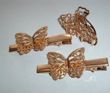 3 GOLDEN BUTTERFLY HAIR CLIPS NEW WITHOUT TAGS