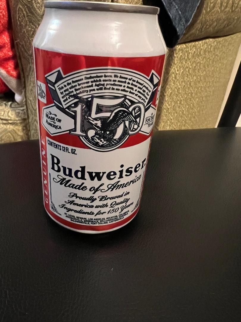 Budweiser Beer Can 12oz Empty Collectible 150th Anniversary
