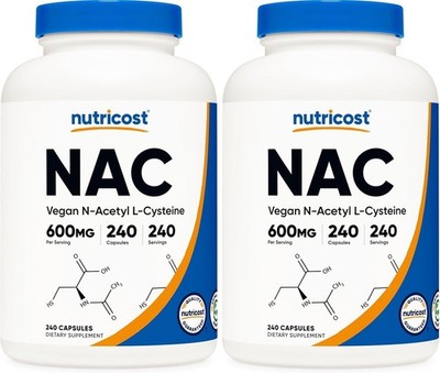 Nutricost 600mg N-Acetyl L-Cysteine NAC Supplement - 600 mg - Date 2028