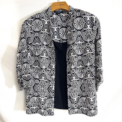 Notations Black and White Faux 2-in-1 Blouse Women - PS - Paisley