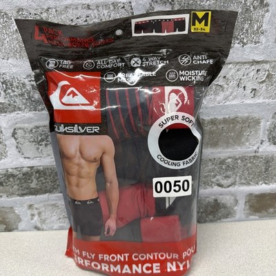QUICKSILVER Mens (4 PACK) Performance Mesh BOXER BRIEFS M 32/34