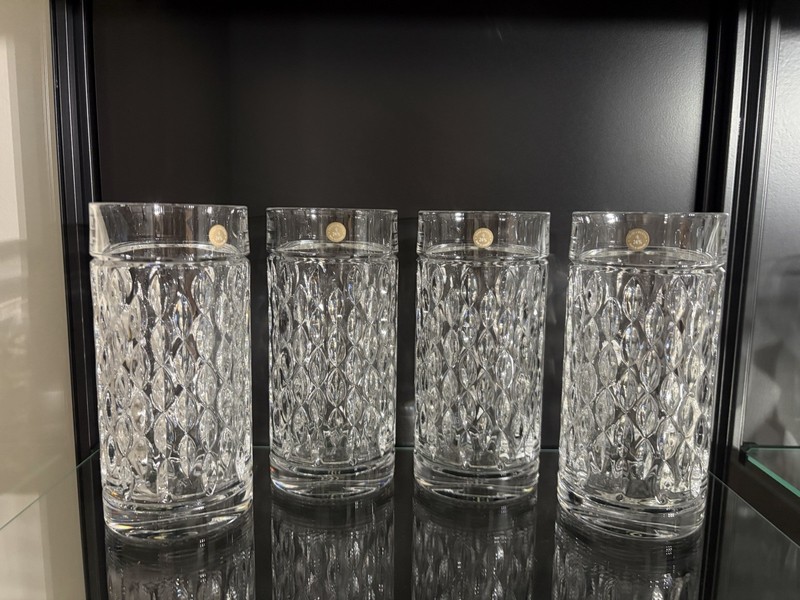Set of 4 Ralph Lauren Crystal Aston Highball Glasses Made in Germany NEW w/ tags