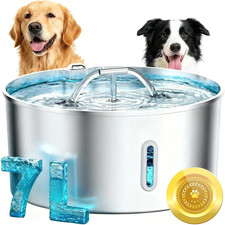 Dog Water Fountain for Large Dogs, 7L/236Oz Stainless Steel Dog Fountain Water B