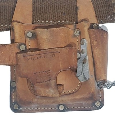 Nicholas 38009 Tool Apron Brown Cowhide Leather Tool Pouch w/ Adjustable Belt