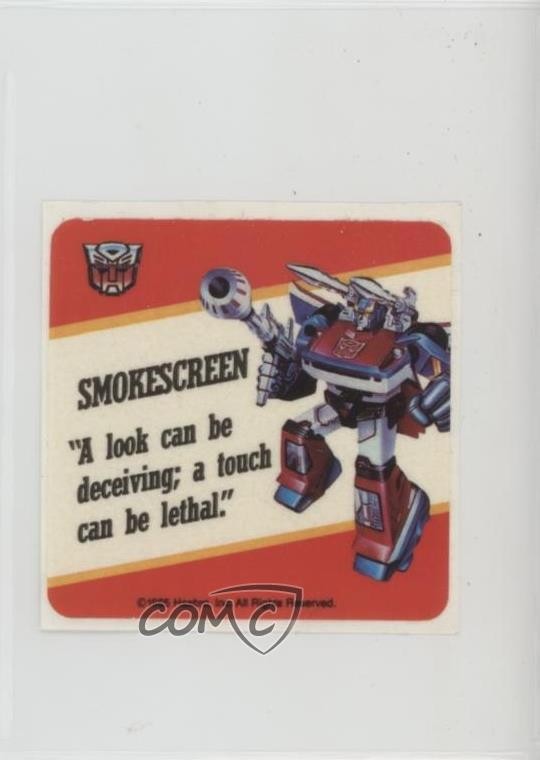 1985 Hasbro Transformers Stickers Smokescreen d8k