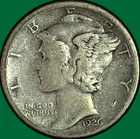1926-S Mercury Dime Fine F Coin #41693