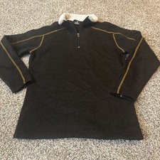 KUHL Alfpaca Europa Quarter 1/4 Zip Pullover Fleece Sweater Mens Medium Brown