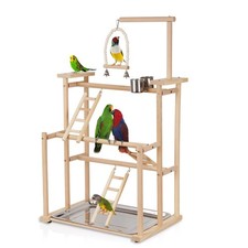 Ibnotuiy Pet Parrot Playstand Parrots Bird Playground Play Wood Color