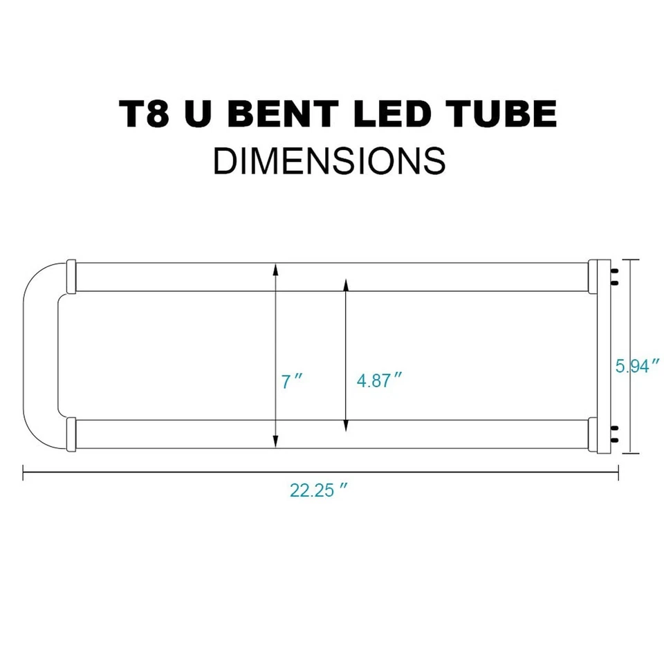 Romwish U Bend LED Tube Light, T8 T12, 18W(40W Equivalent), 5000K Daylight, 2... - Image 3 of 4