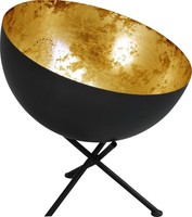 Tischlampe Grau Metall Industrie Innenschirm Gold Ø40Cm H:44Cm Schreibtischlampe