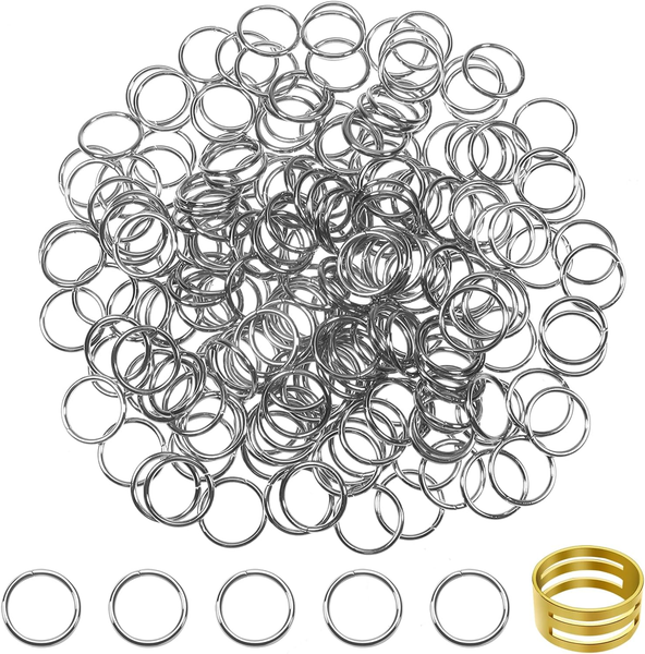 200 StüCk Jump Ringe Spaltringe 10 Mm Edelstahl Sprungringe Offene Biegeringe Ve-image