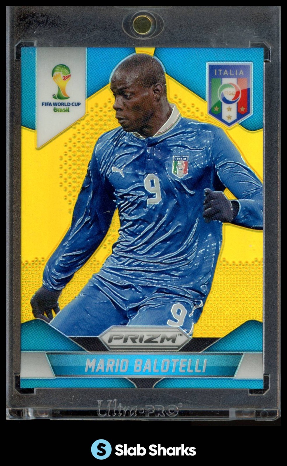 2014 PANINI PRIZM FIFA WORLD CUP BRAZIL #132 MARIO BALOTELLI PRIZMS GOLD /10