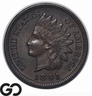 1891 Indian Head Cent Penny, Choice BU++