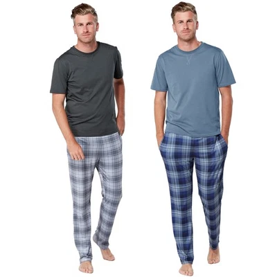 THE ESSENTIALS WARDROBE Mens Pyjamas Short Sleeve Set Nightwear Pjs Soft Loungewear Jersey Size S-4XL