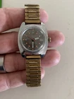 1970's Vintage TIMEX Diver Wrist Watch 25 Meters Gold Bracelet Not Working