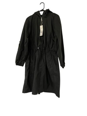 Oysho Womens Long Jacket Small Padded Black Waterproof Windproof 1756/836 NWT