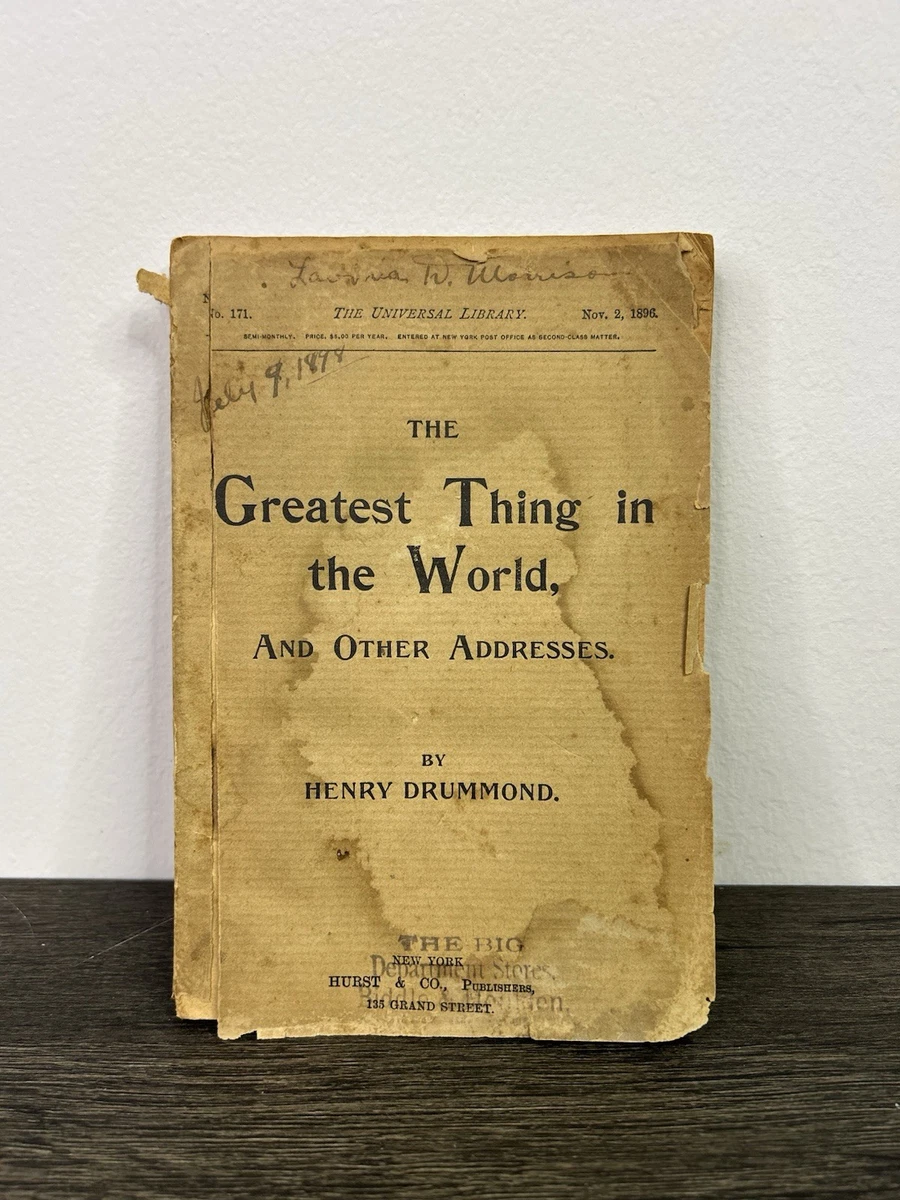 The Greatest Thing In The World In Antiquarian & Collectible Books