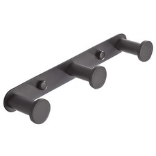 Black Towel Hook Bathroom Robe Rack 3 Hooks Matte Hanger Coat Wall Mount