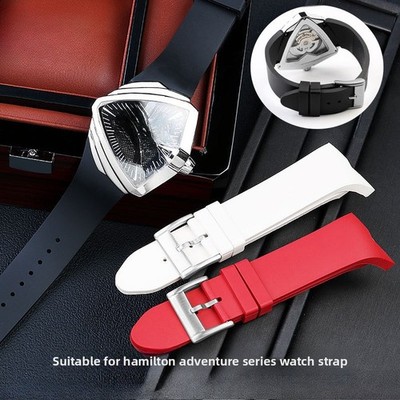 Waterproof Silicone Watch Band Strap 25mm ForHamilton Ventura H24615331 24655331