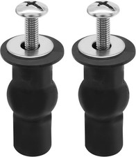 2 Pack Universal Toilet Seat Hinges Screws Stainless Steel Rubber Top Mounting