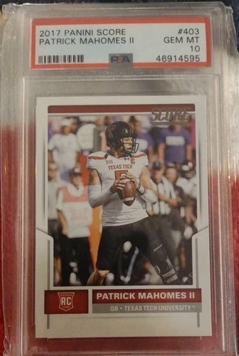 2017 Panini Score #403 Patrick Mahomes II Rookie Card PSA 10 GEM MINT