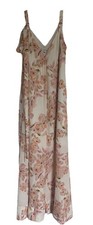 Joie Silk Chiffon Floral Maxi Dress Ivory/Pink S V-Neck