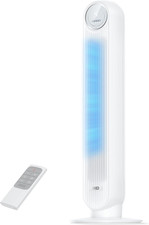 Image of 25Db Silent Tower Fan, 28 Ft/S Velocity Electric Cooling Fan with Remote, 90° Os