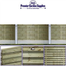 6ft x 3ft Roma Double Slatted Fence Panel Treated Timber Fencing Screen