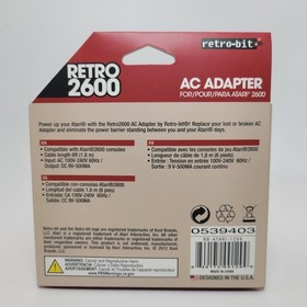 AC Power Supply Adapter Plug Cord for Atari 2600 VCS System Games Console - New