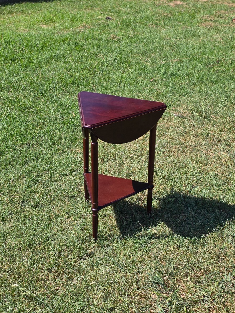 Bombay Company Vintage Drop Leaf Round Side Table Triangle 3-Way