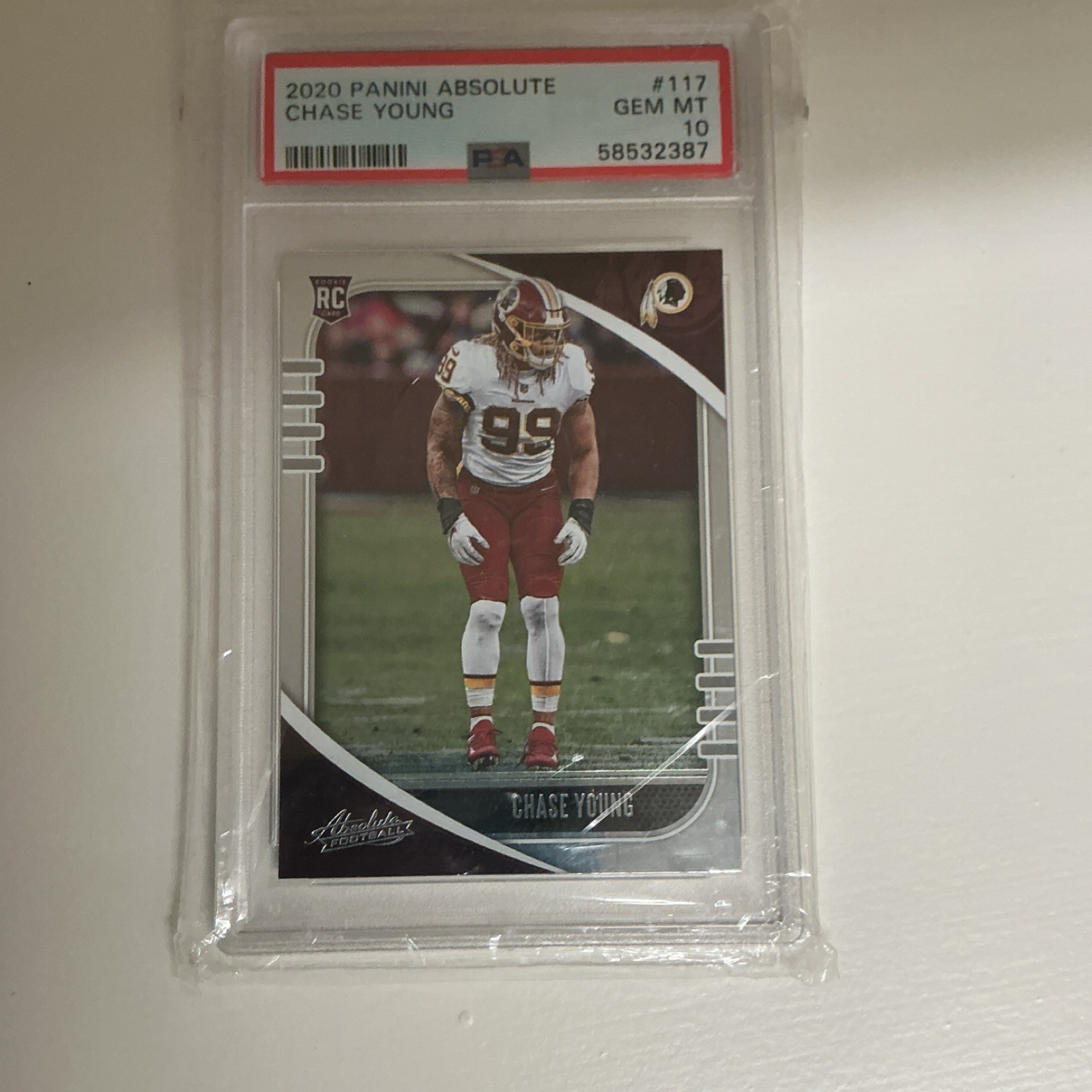 Panini Absolute 2020 Chase Young Rookie #117 PSA 10 Washington Commanders
