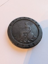 1797 British Cartwheel Penny issued during reign of King George III high grade