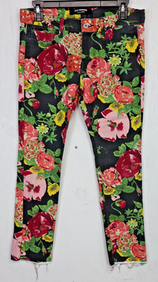Junya Watanabe COMME Des GARÇONS Jeans Floral Denim Pants Size S 30x27 Fall