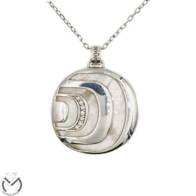 DAMIANI Damianissima 925 Silber Halskette Perlmutt Diamanten -232/VE-