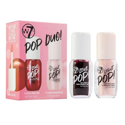 W7 Pop Duo Gift Set - Lips and Cheek Tint with Highlighter.