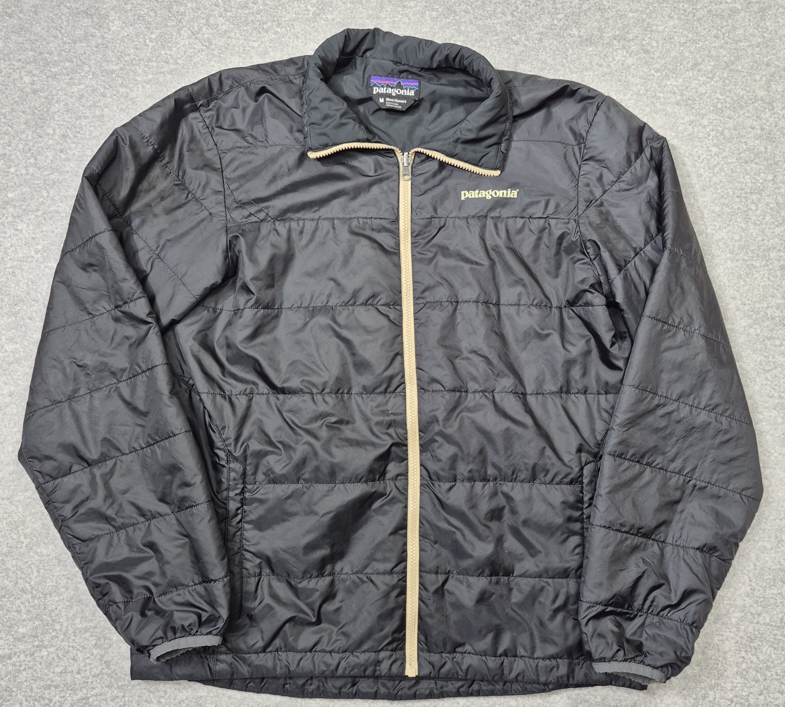 Patagonia Nano Puff Jacket Mens M Black Full Zip Quilted Insulated Lightweight