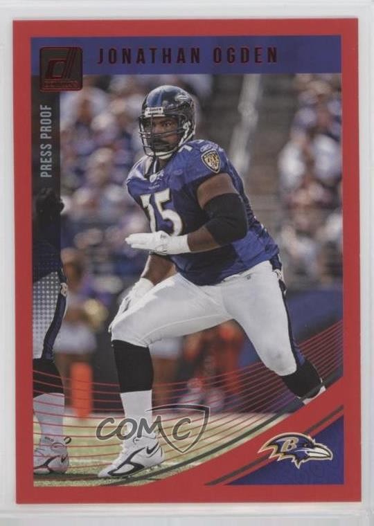 2018 Panini Donruss Press Proof Red Jonathan Ogden #27 HOF 3n1
