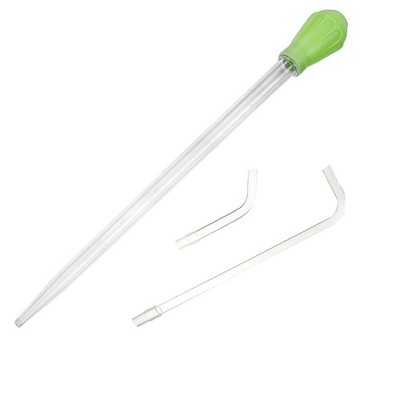 50ml Manual Coral Fish Feeder/Water Changer/Waste Remover with Green, Silver