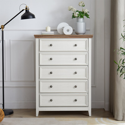 Modern 5 Drawers Dresser Storage Cabinet Chests of Drawers for Bedroom Beige | eBay Modern 5 Drawers Dresser Storage Cabinet Chests of Drawers for Bedroom Beige | eBay