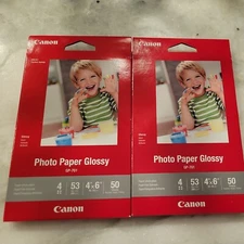 Canon Photo Paper Glossy 4" x 6" Glossy GP-701 Lot Of 2 NEW