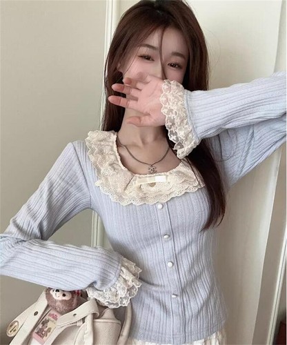 Lolita Mori Niñas Volantes Prendas para el torso Blusas Dulce Japonés Lindo Informal Estudiantes Camisa - Imagen 3 de 22