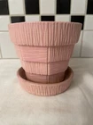 VINTAGE MCCOY BASKETWEAVE DESIGN 5" TALL PLANTER IN PINK COLOR