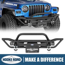 Hooke Road Steel Front Bumper Wbull Bar Led Lights For Jeep Wrangler Tj 97-06