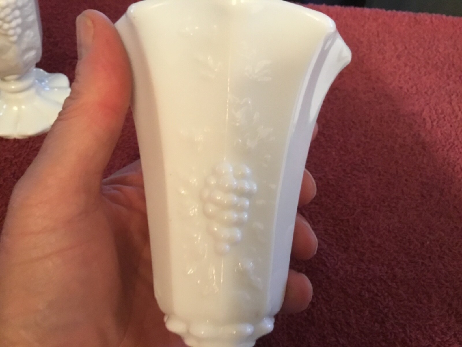 (2) White Milk Glass Vases eBay