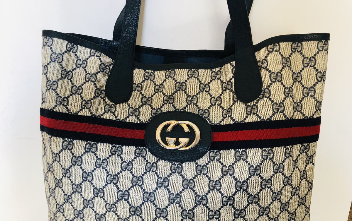 Authentic GUCCI GG Plus Monogram Web Ophidia Logo Tote COA Authentic GUCCI GG Plus Monogram Web Ophidia Logo Tote COA