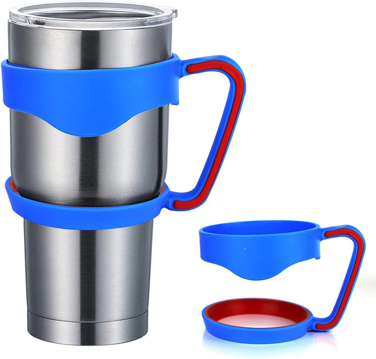 Black+grey Plastic Cups Handle For Yeti 30 Oz Rambler Tumbler Two Rings