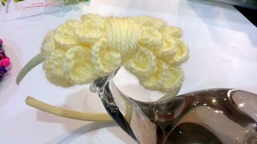 Headband Hair band Handmade Baby Girls Headwear Crochet design Yellow #17 - Picture 5 of 5