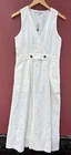 Madewell Dress NWT Button Waist Wrap Midi 4 Off White A Line NEW Sleeveless