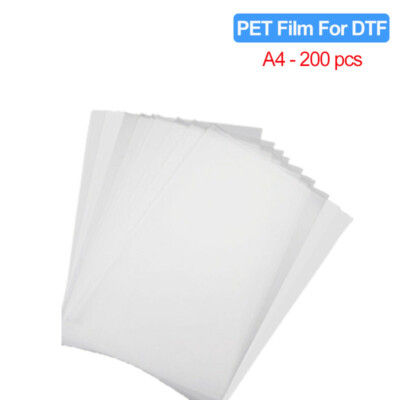 200PC A4 PET Transfer Film For DTF Ink Printing PET Film Printing And Transfer