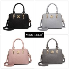 Ladies Faux Leather Shoulder Cross Body Bag Women Medium Tote Handbag